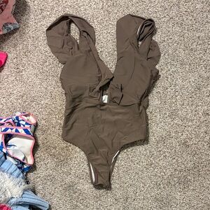 SHEIN Brown One Piece Swimsuit